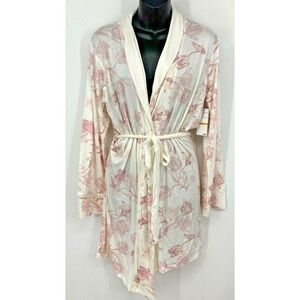 Vince Camuto Cream and Pink Floral Robe
